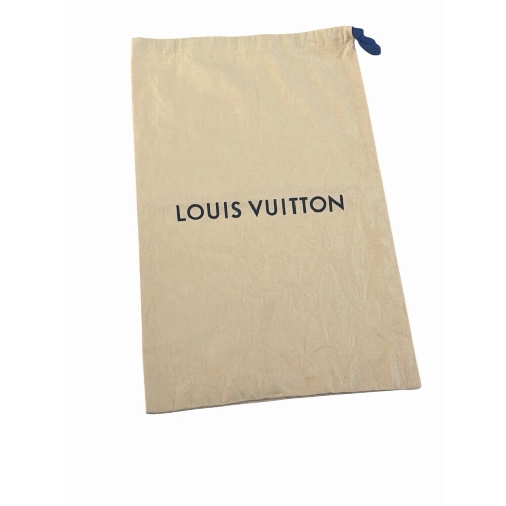 Louis Vuitton Beige Dust Bag Pouch Storage Blue Drawstring Shoes Purse 19”x12”